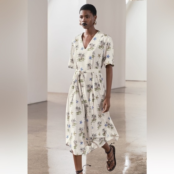 New ZARA Printed Dress ZW Collection - Picture 2 of 9